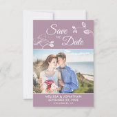 Elegant orchids modern floral photo save the date (Front)