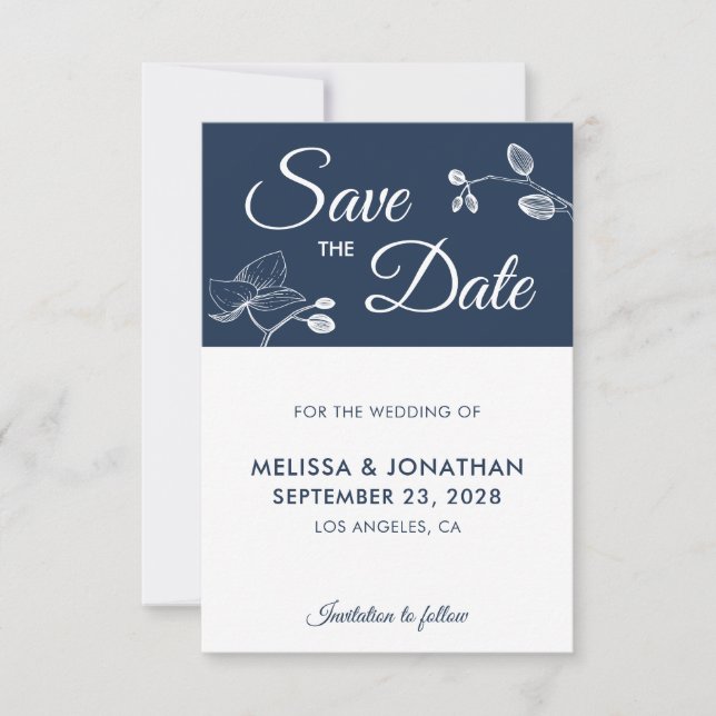 Elegant orchids modern floral simple Save The Date (Front)