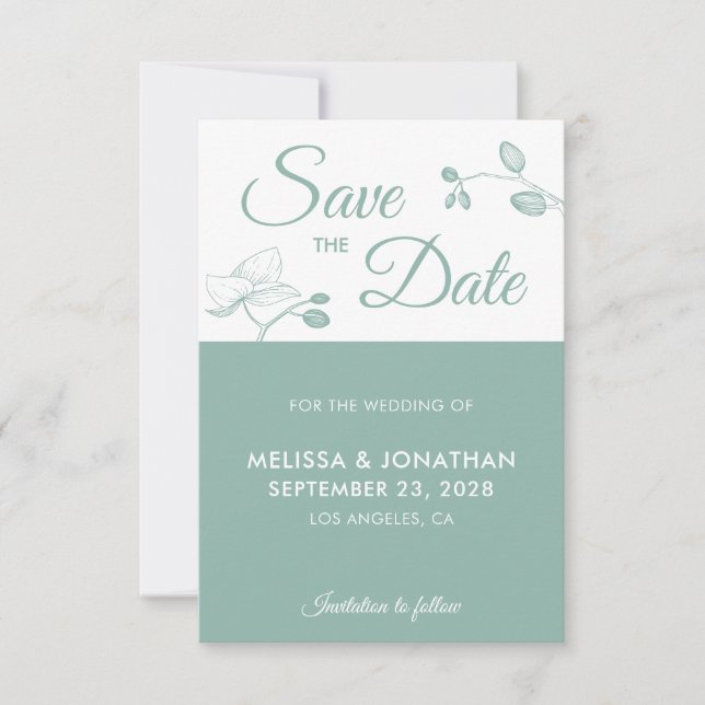 Elegant orchids modern floral simple Save The Date (Front)