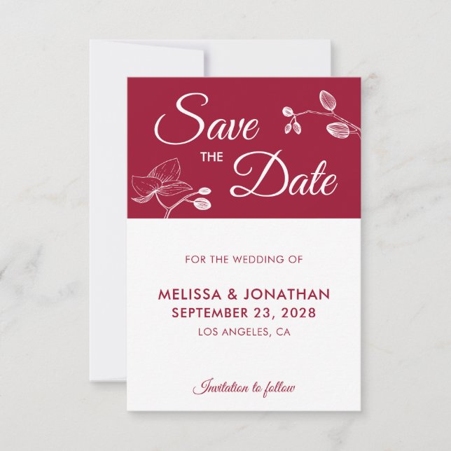 Elegant orchids modern floral simple Save The Date (Front)