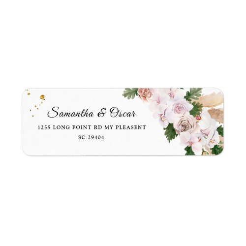 Elegant Orchids  Pampas Beauty Frame  Label