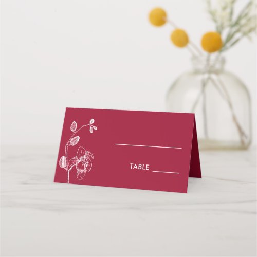 Elegant orchids simple romantic wedding floral place card