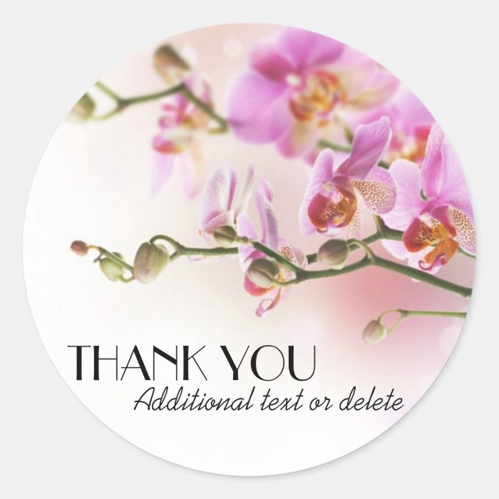 Elegant Orchids Thank You Round Sticker