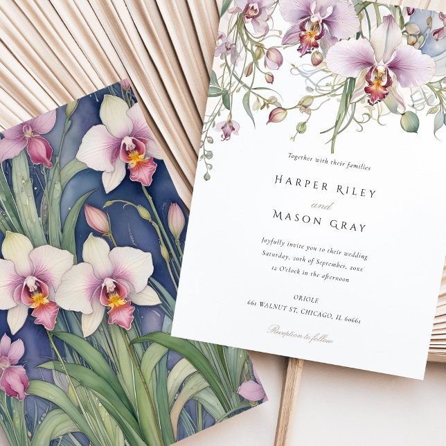 Elegant Orchids Wedding Delicate Pastel Florals Invitation (Creator Uploaded)