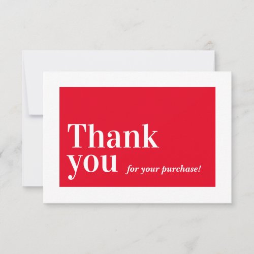 ELEGANT ORDER INSERT business thank you bright red
