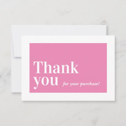 ELEGANT ORDER INSERT business thank you candy pink
