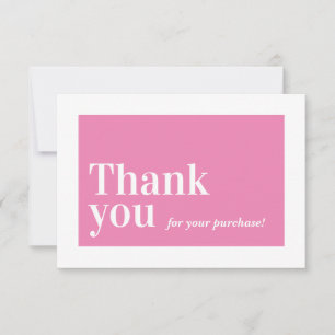 ELEGANT ORDER INSERT business thank you candy pink Card
