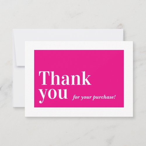 ELEGANT ORDER INSERT business thank you chic pink