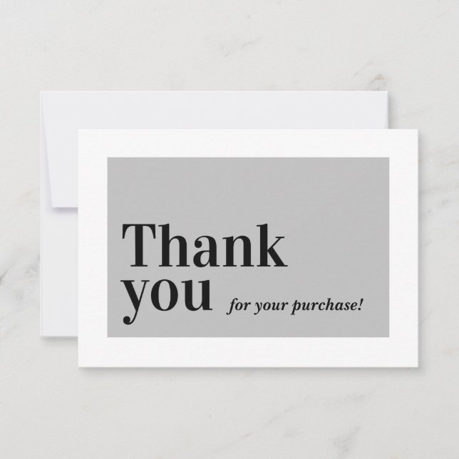 ELEGANT ORDER INSERT business thank you grey (Front)