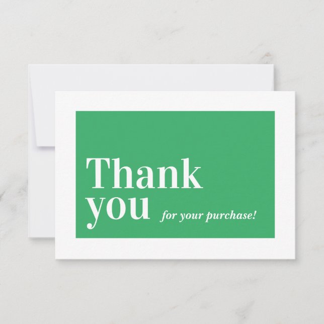 ELEGANT ORDER INSERT business thank you leaf green Card (Front)