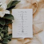 Elegant Order Of Events Wedding Timeline Icons Poster<br><div class="desc">This is a modern,  simple wedding timeline insert card. Edit most wording and all colors. // * If you like this design but don't see it available for something you are looking for,  please reach out to me any time :)</div>