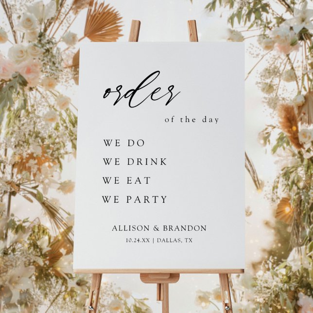 Elegant Order Of The Day Wedding Reception Sign (Creator Uploaded)