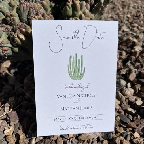 Elegant Organ Pipe Cactus Save The Date Invitation