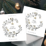 Elegant Organic Kraft Wreath Merry Christmas Holiday Card<br><div class="desc">Elegant Organic Kraft Wreath Merry Christmas Holiday Card</div>