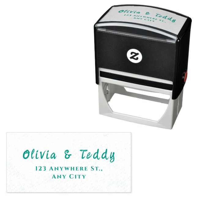 Elegant Organic Modern Wedding Invitation Self-inking Stamp (In Situ)