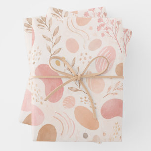 Elegant Organic Shapes Gift Wrapping for Her Paper Sheets