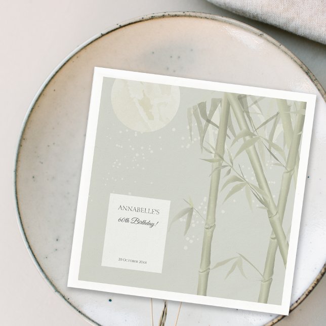 Elegant Oriental Bamboo Birthday Party Napkins (Elegant Oriental Bamboo Birthday Party Napkins)