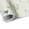 Elegant Oriental Bamboo Crane Gift Wrapping Paper | Zazzle
