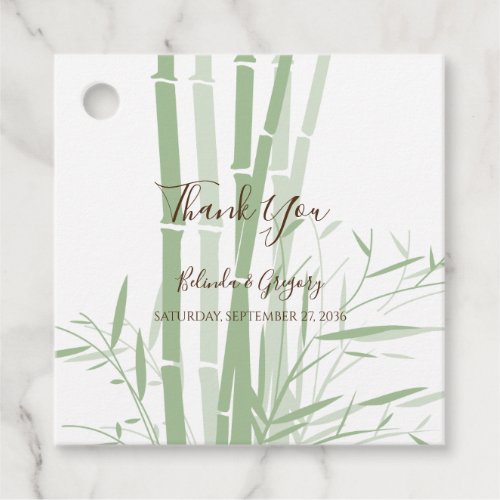 Elegant Oriental Bamboo Wedding Gift Favor Tags