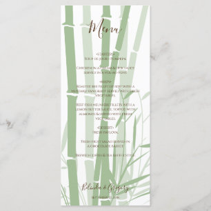 Elegant Oriental Bamboo Wedding Menu