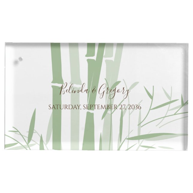 Elegant Oriental Bamboo Wedding Table Number Place Card Holder (Front)