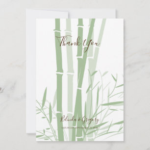 Elegant Oriental Bamboo Wedding Thank You Card
