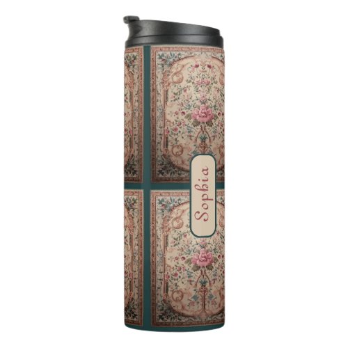 Elegant Oriental Floral Thermal Tumbler