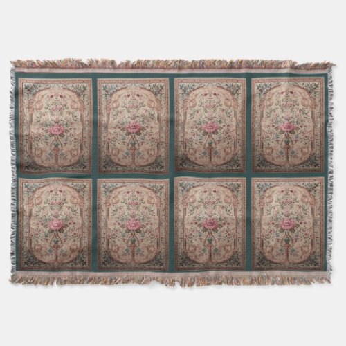 Elegant Oriental Floral Thermal Tumbler Throw Blanket