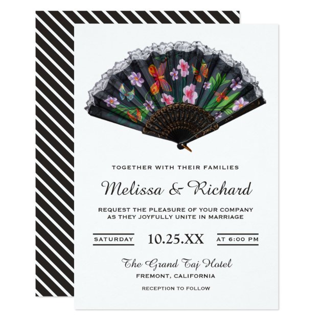 fan wedding invitation