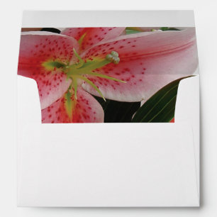 Elegant Oriental Lilies 5x7 Wedding Invitation Envelope