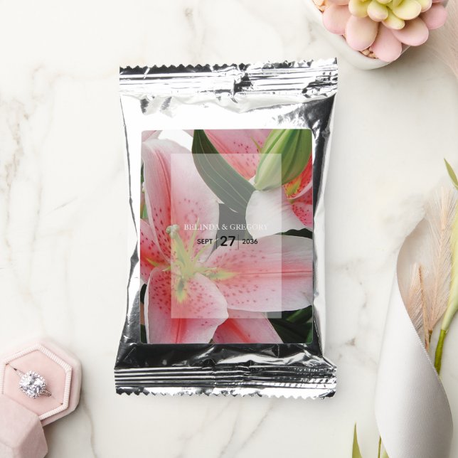 Elegant Oriental Lilies Wedding   Coffee Drink Mix (Wedding)
