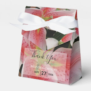 Elegant Oriental Lilies Wedding Favor Boxes