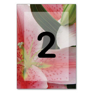 Elegant Oriental Lilies Wedding Table Number