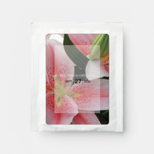 Elegant Oriental Lilies Wedding Tea Bag Drink Mix