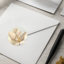 Elegant Oriental White Magnolia Save the Date