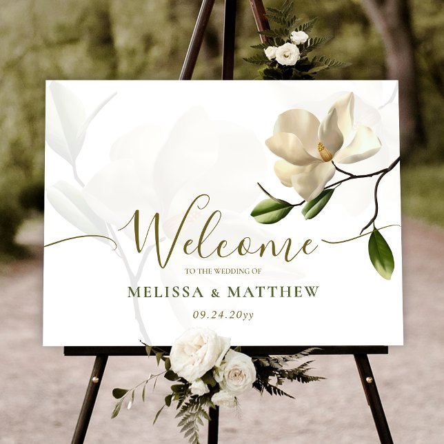 Elegant Oriental White Magnolia Welcome Foam Board (Elegant Oriental White Magnolia Welcome Foam Board)
