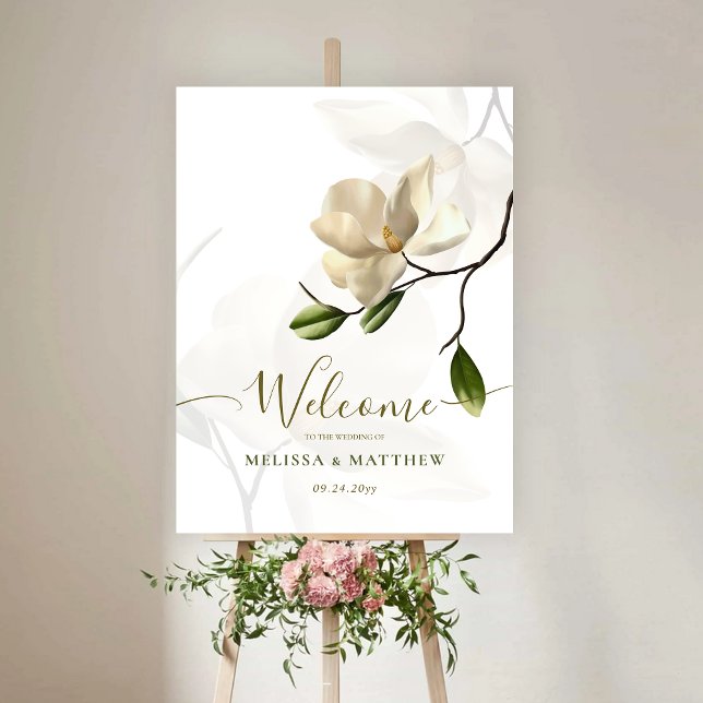 Elegant Oriental White Magnolia Welcome Foam Board (Elegant Oriental White Magnolia Welcome Foam Board)