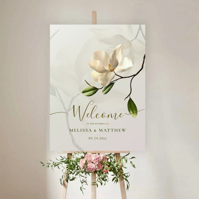 Elegant Oriental White Magnolia Welcome Foam Board (Elegant Oriental White Magnolia Welcome Foam Board)