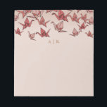 Elegant Origami Paper Crane Red Monogram Notepad<br><div class="desc">Beautiful pink and red hand illustrated paper cranes make these monogram notepads elegant and modern!</div>