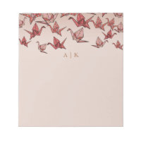 Elegant Origami Paper Crane Red Monogram