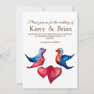 Elegant , Original Love birds Wedding Card