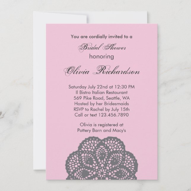 Elegant Ornament Bridal Shower Invitation (Front)
