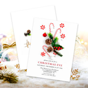 Elegant Ornament Christmas Eve Holiday Party Invitation