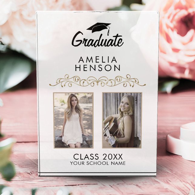 Elegant Ornament Graduation Keepsake 2  Photo Block (Creator Uploaded)