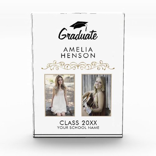 Elegant Ornament Graduation Keepsake 2  Photo Block