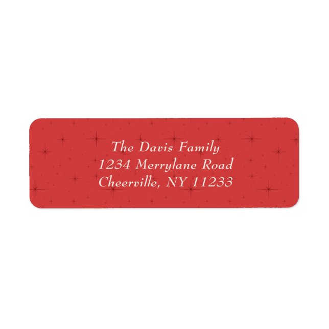 Elegant Ornament Merry Christmas Red Gold Photo Label (Front)