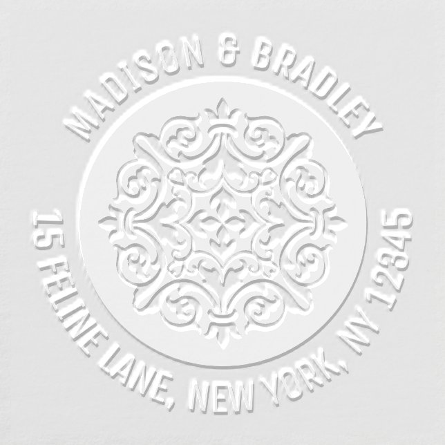 Elegant Ornament Personalized Name Return Address Embosser (Design)