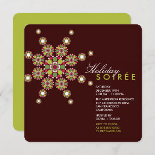 Elegant Ornament Star Holiday Soiree Party Invite