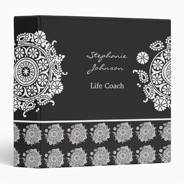Elegant Ornament White/Black Avery Binder (Front/Spine)