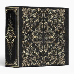 Elegant Ornamental Black and Gold Emblem Album 3 Ring Binder